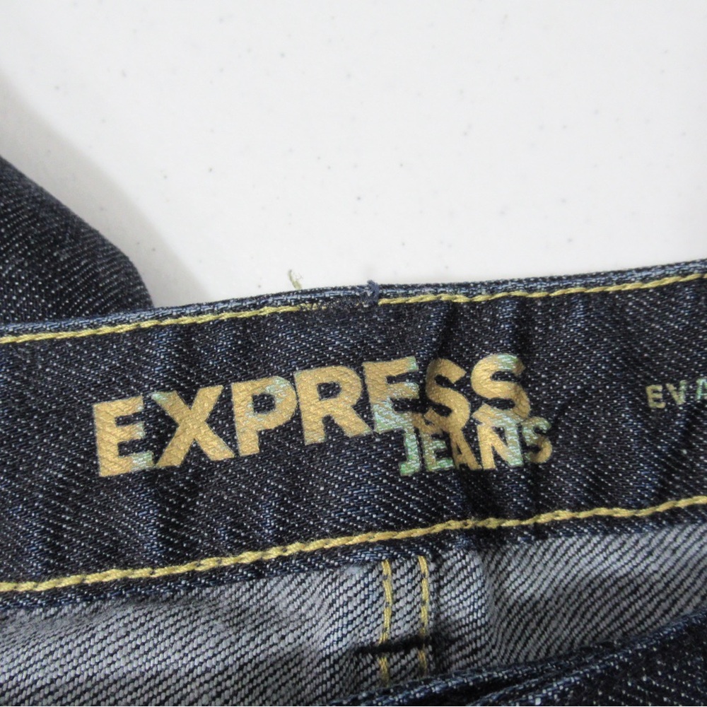 Express Dark Wash Eva Fit & Flare Wide-Leg Denim Jeans Size 10 Short - Picture 5 of 17